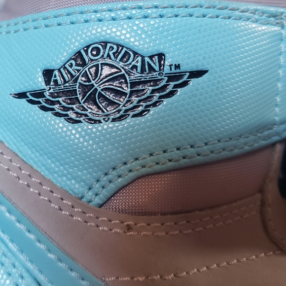 Nike 2015 AIR JORDAN 1 MID GS TIDE POOL SZ 7Y 332148 BABY BLUE GREY MID SNEAKER - Picture 10 of 12